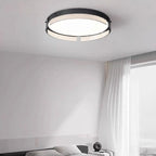 Contemporary Industrial Elegant Round Frosted Glass Aluminum Acrylic LED Flush-Mount Ceiling Light For Bedroom