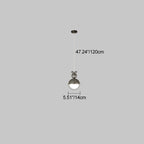 Modern Minimalist Sophisticated Globe Iron LED Pendant Light For Bedroom