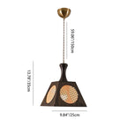 Modern Mid-Century Wabi-Sabi Trapezoid Ash Wood Alloy PC 1-Light Pendant Light For Living Room