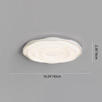 Modern Minimalist Cream-Toned Round Iron Acrylic Aluminum LED Flush Mount Ceiling Light For Bedroom