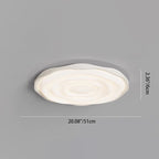Modern Minimalist Cream-Toned Round Iron Acrylic Aluminum LED Flush Mount Ceiling Light For Bedroom
