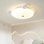 Modern Minimalist Cute Bear Iron Resin PE LED Flush Mount Ceiling Light For Bedroom Or Kids Room