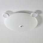 Modern Minimalist Cute Bear Iron Resin PE LED Flush Mount Ceiling Light For Bedroom Or Kids Room