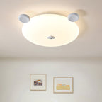 Modern Minimalist Cute Bear Iron Resin PE LED Flush Mount Ceiling Light For Bedroom Or Kids Room