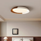 Modern Mid-Century Wabi-Sabi Round Iron Acrylic LED Flush Mount Ceiling Light For Bedroom