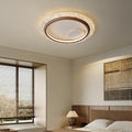 Modern Mid-Century Wabi-Sabi Round Crystal Aluminum Iron LED Flush Mount Ceiling Light For Bedroom
