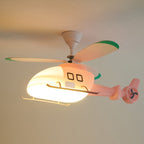 Lumendat Modern Minimalist Kids Cartoon Airplane Semi-Flush Mount Ceiling Fan Light Iron Acrylic For Children's Room Lumendat