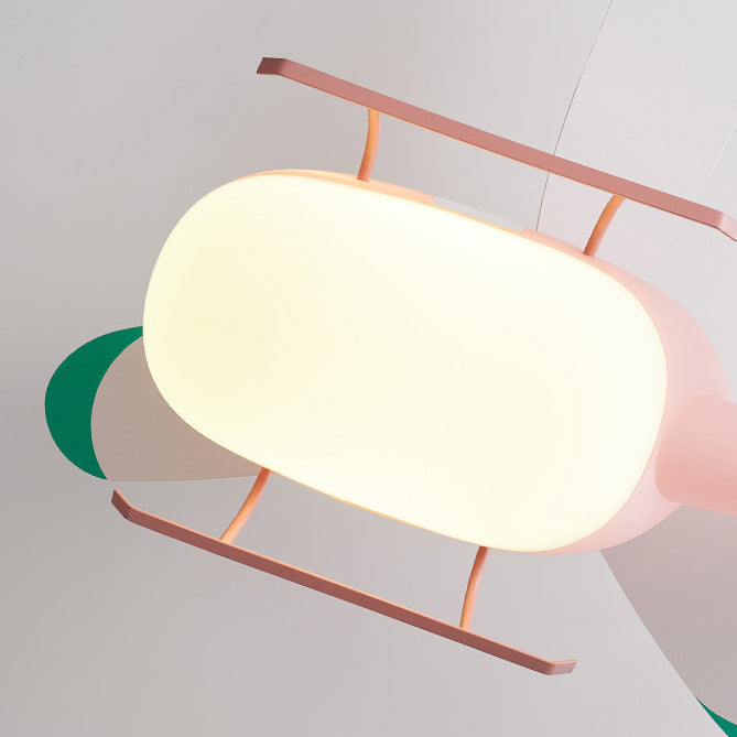 Lumendat Modern Minimalist Kids Cartoon Airplane Semi-Flush Mount Ceiling Fan Light Iron Acrylic For Children's Room Lumendat