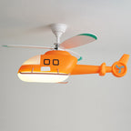 Lumendat Modern Minimalist Kids Cartoon Airplane Semi-Flush Mount Ceiling Fan Light Iron Acrylic For Children's Room Lumendat