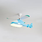 Lumendat Modern Minimalist Kids Cartoon Airplane Semi-Flush Mount Ceiling Fan Light Iron Acrylic For Children's Room Lumendat