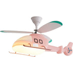Lumendat Modern Minimalist Kids Cartoon Airplane Semi-Flush Mount Ceiling Fan Light Iron Acrylic For Children's Room Lumendat