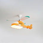 Lumendat Modern Minimalist Kids Cartoon Airplane Semi-Flush Mount Ceiling Fan Light Iron Acrylic For Children's Room Lumendat