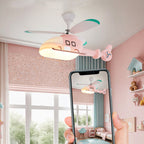 Lumendat Modern Minimalist Kids Cartoon Airplane Semi-Flush Mount Ceiling Fan Light Iron Acrylic For Children's Room Lumendat