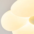 Modern Mid-Century Cream-Toned Flower Iron Acrylic Semi-Flush-Mount Ceiling Light For Bedroom