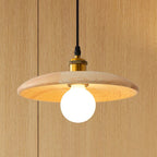 Traditional Chinese Round Iron Glass 1-Light Pendant Light For Living Room