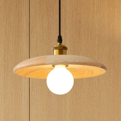 Traditional Chinese Round Iron Glass 1-Light Pendant Light For Living Room