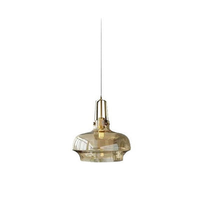 Contemporary Scandinavian Dome Iron & Glass 1-Light Pendant Light For Bedroom