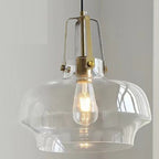 Contemporary Scandinavian Dome Iron & Glass 1-Light Pendant Light For Bedroom