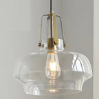 Contemporary Scandinavian Dome Iron & Glass 1-Light Pendant Light For Bedroom