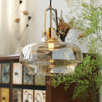 Contemporary Scandinavian Dome Iron & Glass 1-Light Pendant Light For Bedroom