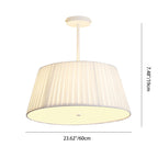 Contemporary Scandinavian Tapered Fabric Shade Iron Acrylic 3/5 Light Semi-Flush Mount Ceiling Light For Bedroom