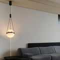Modern Art Deco Sophisticated Spherical Copper Marble LED Pendant Light For Bedroom