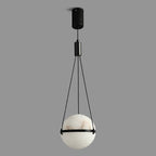 Modern Art Deco Sophisticated Spherical Copper Marble LED Pendant Light For Bedroom