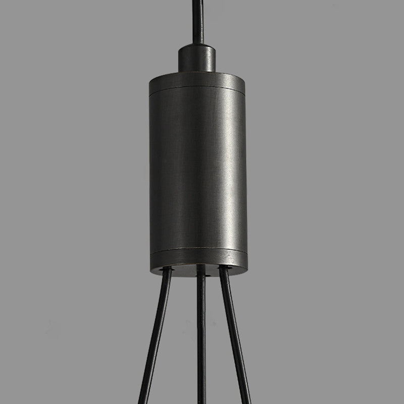 Modern Art Deco Sophisticated Spherical Copper Marble LED Pendant Light For Bedroom