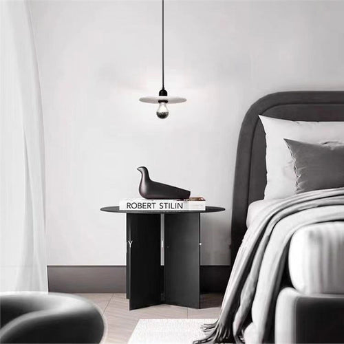 Modern Minimalist Flying Saucer Iron Frosted Glass 1-Light Pendant Light For Bedroom