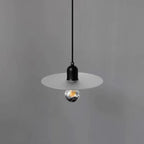 Modern Minimalist Flying Saucer Iron Frosted Glass 1-Light Pendant Light For Bedroom
