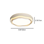 Modern Minimalist Cream-Toned Round Iron PE LED Flush Mount Ceiling Light For Bedroom