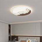 Contemporary Nordic Wave Design Round Iron Acrylic LED Flush Mount Ceiling Light For Bedroom
