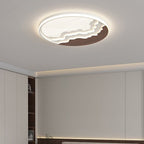 Contemporary Nordic Wave Design Round Iron Acrylic LED Flush Mount Ceiling Light For Bedroom