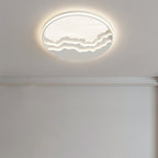 Contemporary Nordic Wave Design Round Iron Acrylic LED Flush Mount Ceiling Light For Bedroom