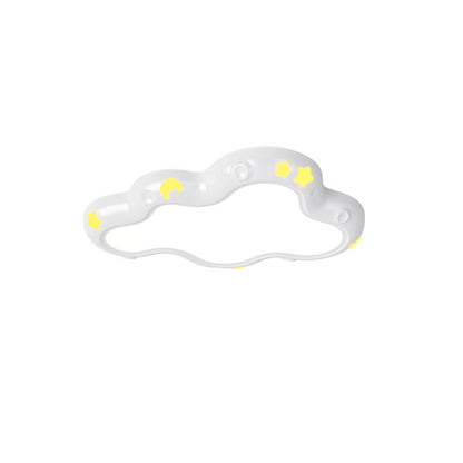 Modern Minimalist Cream-Toned Clouds Iron Resin ABS LED Flush Mount Ceiling Light For Bedroom