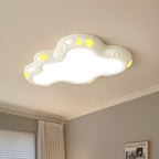 Modern Minimalist Cream-Toned Clouds Iron Resin ABS LED Flush Mount Ceiling Light For Bedroom