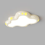 Modern Minimalist Cream-Toned Clouds Iron Resin ABS LED Flush Mount Ceiling Light For Bedroom