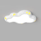 Modern Minimalist Cream-Toned Clouds Iron Resin ABS LED Flush Mount Ceiling Light For Bedroom