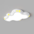 Modern Minimalist Cream-Toned Clouds Iron Resin ABS LED Flush Mount Ceiling Light For Bedroom