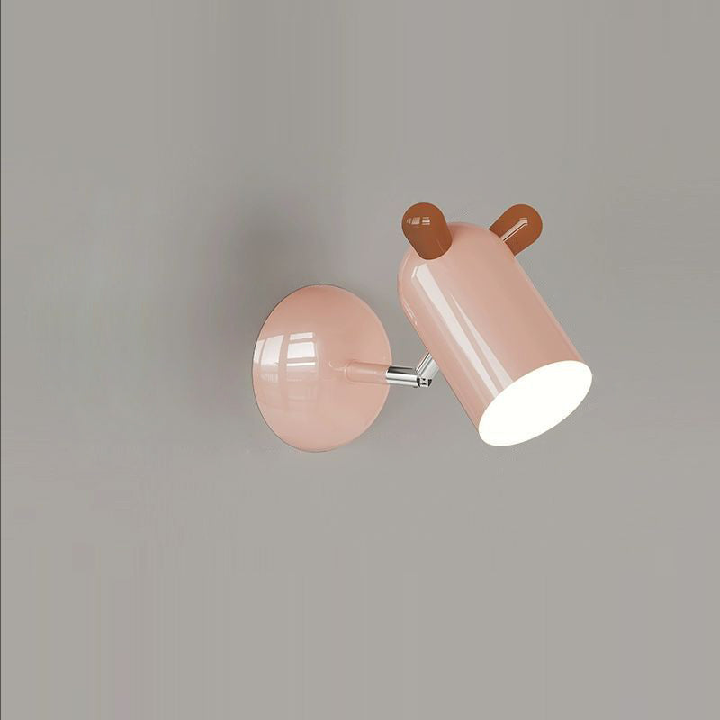 Lumendat Modern Minimalist Kids Cute Cylinder Shade Iron Acrylic LED Wall Sconce Lamp For Bedroom Lumendat