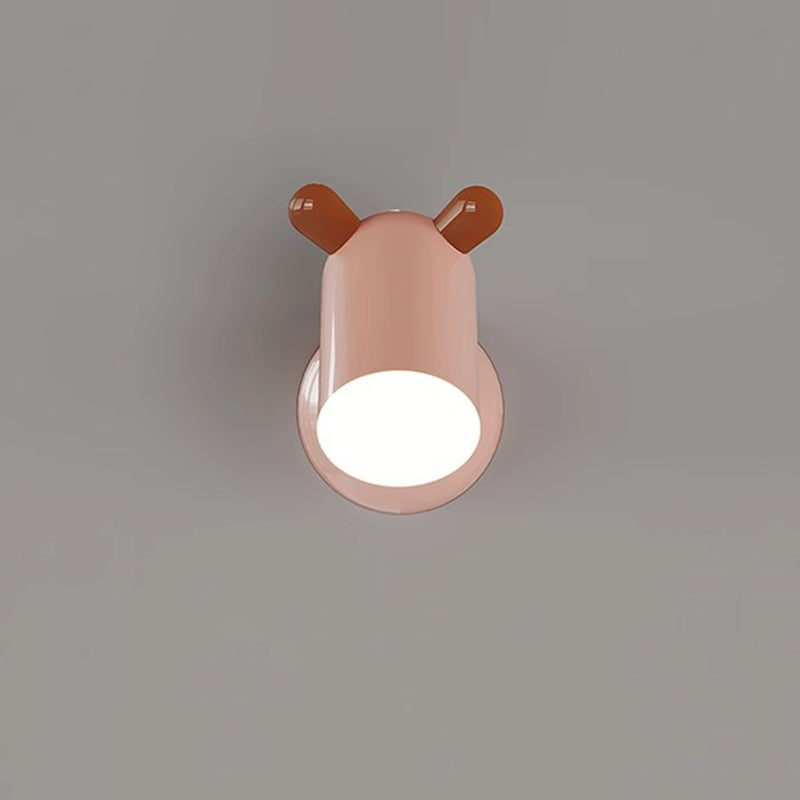 Lumendat Modern Minimalist Kids Cute Cylinder Shade Iron Acrylic LED Wall Sconce Lamp For Bedroom Lumendat