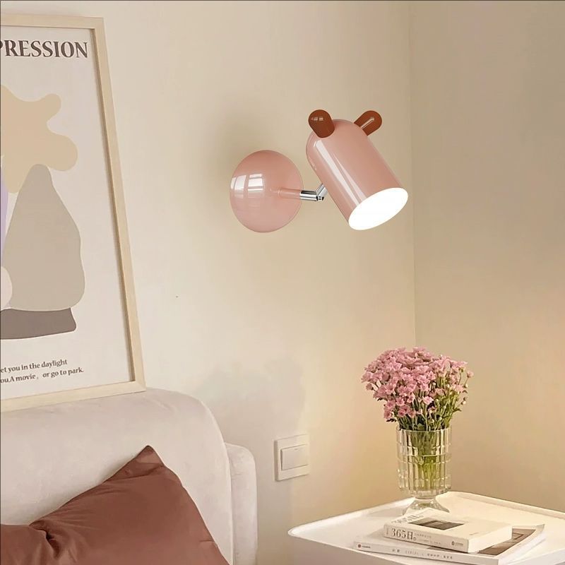 Lumendat Modern Minimalist Kids Cute Cylinder Shade Iron Acrylic LED Wall Sconce Lamp For Bedroom Lumendat
