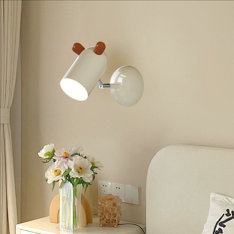 Lumendat Modern Minimalist Kids Cute Cylinder Shade Iron Acrylic LED Wall Sconce Lamp For Bedroom Lumendat