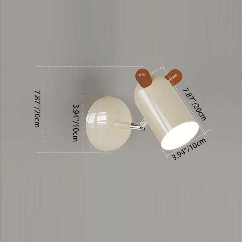 Lumendat Modern Minimalist Kids Cute Cylinder Shade Iron Acrylic LED Wall Sconce Lamp For Bedroom Lumendat
