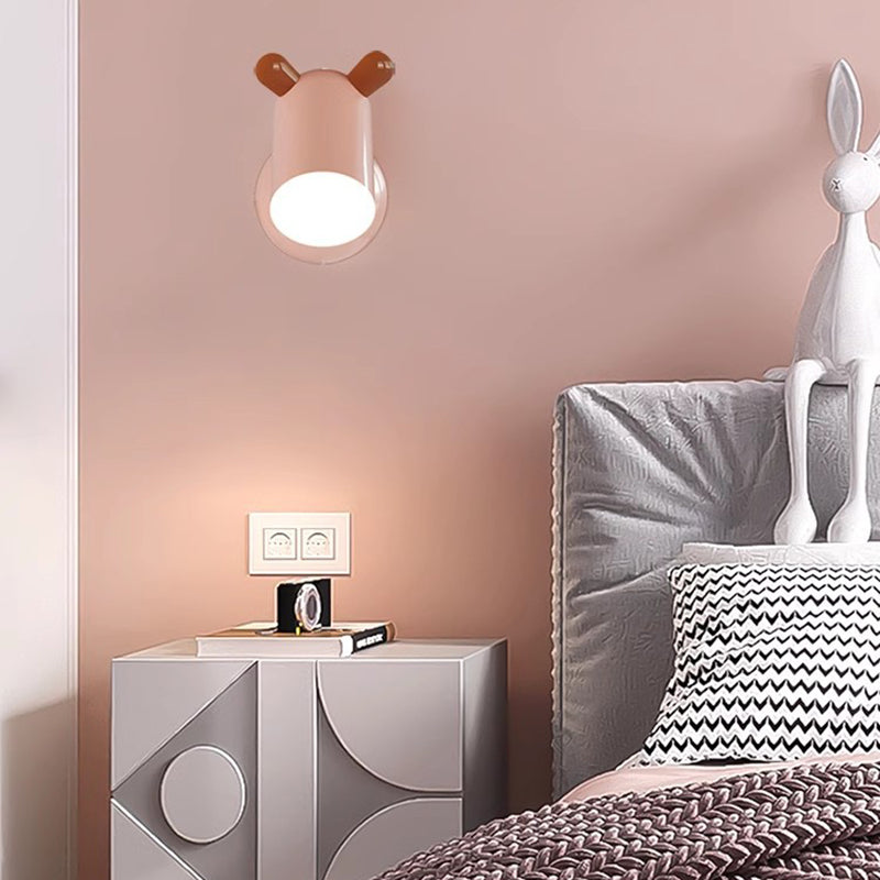 Lumendat Modern Minimalist Kids Cute Cylinder Shade Iron Acrylic LED Wall Sconce Lamp For Bedroom Lumendat