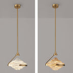 Modern Art Deco Diamond-Shaped Glass Iron LED Pendant Light For Bedroom