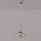 Modern Art Deco Diamond-Shaped Glass Iron LED Pendant Light For Bedroom