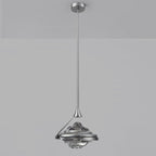 Modern Art Deco Diamond-Shaped Glass Iron LED Pendant Light For Bedroom