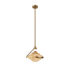 Modern Art Deco Diamond-Shaped Glass Iron LED Pendant Light For Bedroom