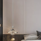 Modern Art Deco Diamond-Shaped Glass Iron LED Pendant Light For Bedroom